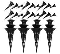 VILLCASE 30 Pièces Fond de Pot de Fleurs en Maille, Cône PP Noir, Drainage | Insert pour Jardinière, Protège-drain, Circulation D’air, Usage Intérieur ou Extérieur, Anti-engorgement
