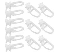 VILLCASE 30 Pièces Glissières de Remplacement pour Rideaux en Plastique Blanc, Crochets Pliables et Verrouillables de X, Accessoires pour Rails de Plafond, Adaptés aux Salons et Espaces