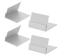 VILLCASE 4 Pièces Porte Carte Table en Acier Inoxydable Argenté, Pince Porte-affiche Flexible pour Gestion des Informations sur Bureau et Magasins de Détail