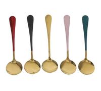 VILLCASE 5pcs Cuillères à Dessert en Acier Inoxydable, Design Délicat et Poli, sans Bavures, pour Gâteaux et Desserts