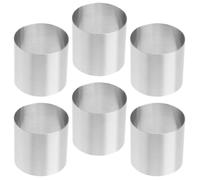 VILLCASE 6pcs Moules à Gâteau Ronds en Acier Inoxydable Légers et Sûrs pour Pâtisserie Entremet, Adaptés pour Restaurant et Cuisson DIY Biscuit