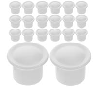 VILLCASE 95 Pièces Embout Décoratif en Plastique Blanc pour Tringle à Rideaux, Finition Renforcée, Compatible Tringles Romaines, Accessoire Polyvalent pour Fenêtres