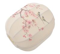 VILLCASE Abat-jour Compatible Ampoule E27 en Tissu Motifs Peints Main Ovale Diffuseur de Lumière Doux Style Vintage pour Chambre et Cuisine