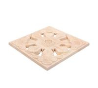 VILLCASE Applique Décorative en Bois 15cm, Moulure Européenne Ajourée | Grain Visible Beige, Installation Facile et Légère, Salon ou Bureau, Finition Rustique pour Meubles