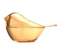VILLCASE Boîte de Rangement à Bijoux, Bocal en Verre à Motifs d'oiseaux, Ambre, Anti-poussière, pour Bagues et Petits Bijoux, pour Coiffeuse