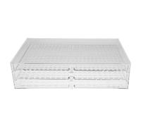 VILLCASE Boîte de Rangement en Acrylique Transparente à 3 Tiroirs Organisateur Multi-Niveaux pour Nail Art Porte-Paillettes et Bijoux Grosse Taille Compartiments Modulables pour Bureau