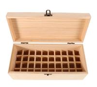 VILLCASE Boîte de Rangement en Pin pour Huiles Essentielles 40 Compartiments Coffret d'Aromathérapie Compact pour Maison et Spa Support en Bois pour Flacons d'Huiles Essentielles