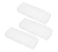 VILLCASE Boîte de Rangement en Plastique Transparent pour Rasoirs Hommes, Facile à Nettoyer, Portable et Solide, Ensemble de 3 Pièces pour Kit de Toilettage en Déplacement