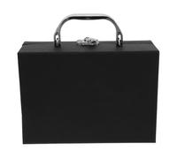 VILLCASE Boîte de Rangement Papier Noire à Poignée Étui pour Bijoux et Fournitures de Bureau Boîte de Stockage Compacte et Décorative pour Maison ou Bureau