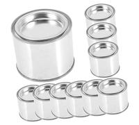 VILLCASE Boîtes Métalliques Rondes Hermétiques de 0,1l Lot de 10 Résistance et Étanchéité Réservoir en Fer pour Peinture à L'huile pour Usage Domestique ou Professionnel