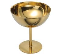 VILLCASE Bol à Dessert sur Pied en Acier Inoxydable pour Crème Glacée | Base Surélevée Stable, Surface Lisse Brillante, Maintien du Froid, Maison, Buffet, Restaurants et Collations