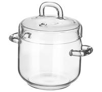 VILLCASE Bol à Ragoût en Verre Bol D'œufs Cuit la Vapeur Maison 350ml avec Couvercle Anti-brûlure Cuisson Nid D'oiseau