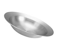 VILLCASE Bol à Salade Rond en Acier Inoxydable 23cm Bord Lisse et Design Peu Profond, pour Pâtes et Légumes, pour Camping et Usage Quotidien