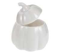 VILLCASE Bol et Fêtes D'halloween de Citrouille en Céramique Blanc avec Couvercle, Conserve la Chaleur Nutriments, pour Décorations de Maison