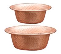 VILLCASE Bol Rituel Bouddhiste en Cuivre Fait Main, Coupe D'offrande Résistante Corrosion, Design Vintage Artistique pour Décoration D'autel, Lot de 2 Pièces