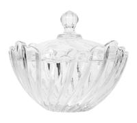 VILLCASE Bonbonnière en Verre Gaufré avec Couvercle, Rangement Transparent | Pot Décoratif Européen pour Bonbons, Bijoux et Petits Objets, Usage la Cuisine ou Boutique, Forme Élégante