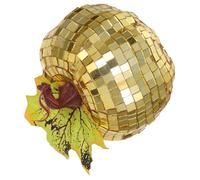 VILLCASE Boule à Facettes Citrouille Or en Verre et Écume Légère, Décoration Disco Moderne pour Centre de Table Halloween et Fêtes d'automne