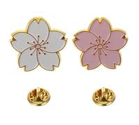 VILLCASE Broche Fleur de Cerisier Cartoon en Alliage de Zinc, Lot de 2pcs, Décoration Portable pour Vêtements et Paquet, pour Femmes et Filles, Présent Saint-valentin Style Style Aléatoire