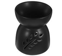 VILLCASE Brûleur à Huile Essentiel Noir en Céramique Motif Ajouré, Léger et Relaxant, Diffuseur Aromathérapie pour Yoga et Contemplation