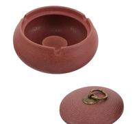 VILLCASE Cendrier Céramique avec Couvercle Rose, Coupe-Vent, Fond Stable, pour Usage Intérieur Bureau, Expérience de Fumeur Sécurisée Déversement