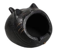 VILLCASE Cendrier en Céramique Forme Chat Noir Décoratif et Facile à Nettoyer Grosse Capacité pour Intérieur et Maison, Bol à Clés Original pour Fumeurs