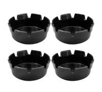 VILLCASE Cendrier Noir en Plastique Lot de 4 avec 8 Compartiments pour Mégots de Cigarette Design Rond Simple et Pratique pour Usage Intérieur et Extérieur