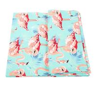 VILLCASE Chemin de Table D'été Hawaïen Flamant Rose de 108 Pouces pour Fête, Tapis de Commode en Tissu Pratique et Décorations de Table Fleuries pour Anniversaire en Extérieur
