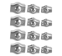 VILLCASE Clips Câbles en Acier Inoxydable 304, Lot de 12 Pièces, Pinces Portables Prise Renforcée pour Câbles Métalliques, pour Équipes D'ingénierie et Travaux en Hauteur