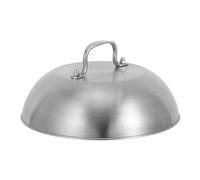 VILLCASE Cloche à Fromage en Acier Inoxydable 23cm pour Cuisson Extérieure Cuisine Professionnelle, Couvercle Rond Résistant la Déformation Poignée Ergonomique