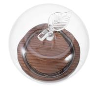 VILLCASE Cloche Verre avec Socle Lumineux Bois Dôme Protecteur Transparent pour Figurines Fleurs Décoration DIY Globe Présentoir Cake Stand