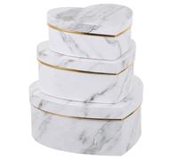 VILLCASE Coffret de 3 Boîtes en Papier Blanc de Cœur, Léger et Solide, pour Emballage Présent Saint-valentin ou Fêtes D'anniversaire