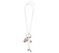 VILLCASE Collier à Thème de Noël en Alliage Pendentif Cloche du Père Noël Accessoire de Décoration de Costume Bijou de Fête Élégant Présent et Occasions Festives