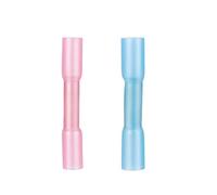 VILLCASE Connecteurs Thermorétractables à Sertir Bleu 100 Pièces 14-16 Awg en Cuivre Solide Gaine Pvc Isolée et Étanche pour Câblage Électrique Industriel