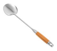VILLCASE Cuillère à Mélanger en Métal avec Manche en Bois, Spatule Wok en Acier Inoxydable Cuisine et Stir-frying, Ustensile Résistant la Chaleur avec Design sans Soudure, Facile