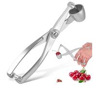 VILLCASE Dénoyauteur Cerise en Métal Argenté, Pince Professionnelle pour Dénoyauter Cerises et Olives, Accessoires Maison, Usage Quotidien