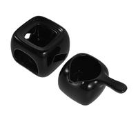 VILLCASE Diffuseur D'huiles Essentielles en Céramique Noir Régulation Précise Température, Fonctionnement Pratique, pour Expérience Spa à Domicile ou Présent de Pendaison de Crémaillère