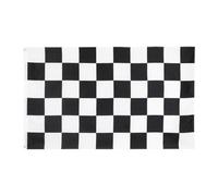 VILLCASE Drapeau Suspendre Course et Noire 90x150cm de Grille Blanche en Polyester Doubles Œillets Accessoire pour Fêtes, Motos et Événements Sportifs