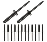VILLCASE Ensemble de 20 Rivets Pop en Aluminium Noir Prise Sécurisée et Léger pour Montage Bateau, Kayak, Meubles et Projets Industriels