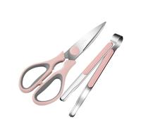 VILLCASE Ensemble de Pinces à Aliments et Ciseaux à Poulet en Acier Inoxydable 20Cr13 PP Anti-Dérapant pour Barbecue à Domicile et Soirée