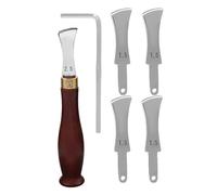 VILLCASE Ensemble D'outils Multifonctionnels en Acier Inoxydable et Bois pour Maroquinerie Diy, Gabarit de Précision 1.0/1.5/2.0/2.5 pour Artisans du Cuir