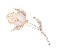 VILLCASE Épingle Élégante en Alliage Doré avec Fleur de Rose, Décoration Chic pour Femmes, pour Anniversaire ou Fête de Noël