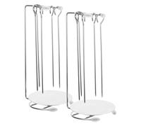 VILLCASE Fournitures pour Barbecue Support Suspendu en Acier Inoxydable Lot de 2 avec Plateau Égouttoir Portable pour Utilisation en Extérieur 11.02X4.72X4.72In