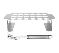 VILLCASE Grille à Poivrons en Acier Inoxydable 1 Set Argenté | Vide-poivron, Usage la Cuisine et Barbecue, Design Multifonction, Facile à Nettoyer