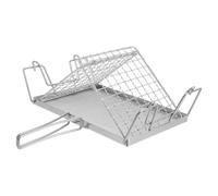 VILLCASE Grille Pliable en Acier Inoxydable Argenté Cuisine Extérieure, Cadre Carré Portable, Facile à Nettoyer, pour Camping et Pique-niques