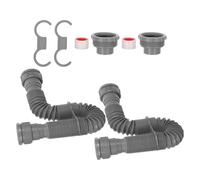 VILLCASE Kit de Vidange pour Siphon Flexible Extensible 80 Cm en Plastique Support et Adaptateur, Double Filetage Interne pour Évier Cuisine et Lavabo de Salle de Bain