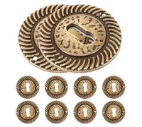 VILLCASE Lot de 10 Cache-serrures Ronds Décoratifs en Alliage de Zinc, Style Vintage, pour Meubles et Armoires, Installation Facile, Charme Intemporel