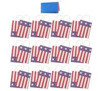 VILLCASE Lot de 12 Set de Set de Pochettes Papier Présent Patriotiques pour Fête du 4 Juillet, Grosse Capacité, Portable, pour Célébrations en Plein Air