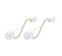 VILLCASE Lot de 2 Épingles de Sûreté Broches Décoratives Ajustables pour Femmes, Petites Broches Mode en Métal Argenté, Accessoires pour Vêtements, Fêtes et Mariages, Design Élégant Taille