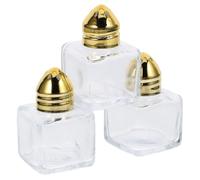 VILLCASE Lot de 3 Récipients à Épices en Verre 15ml, Poivrière et Salière Cuisine Compacte en Acier Inoxydable, Accessoire Pratique pour Usage Quotidien