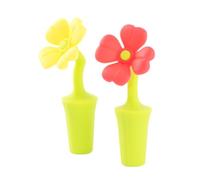 VILLCASE Lot de 4 bouchons étanches en silicone en forme de fleur, accessoires pour vins réutilisables, adaptés aux clubs et fêtes, design charmant et créatif